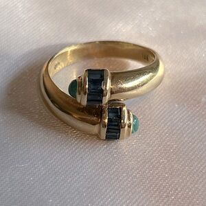 18K Yellow Gold and Multi Gemstone Ring